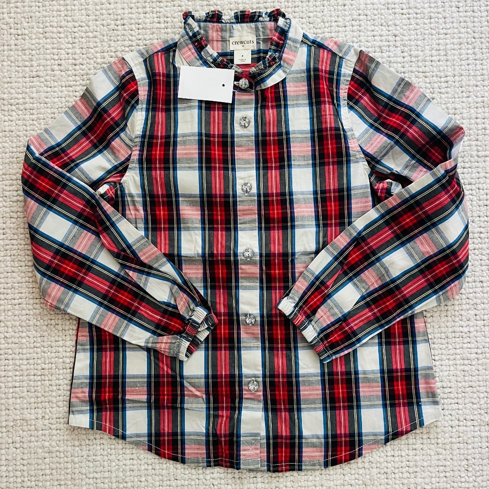 J Crew Girls Holiday Ruffle Collar Top NWT (8)